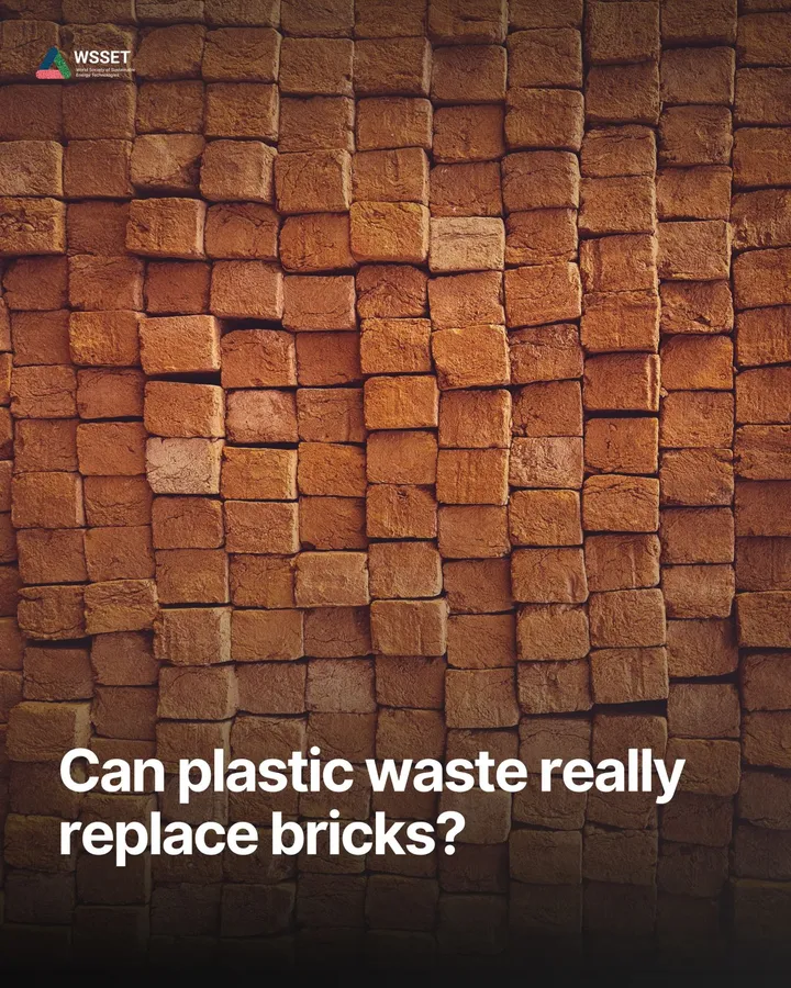 A close view of a stacked wall of clay bricks