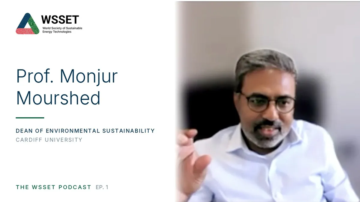 Professor Monjur Mourshed speaking during the first episode of the WSSET Podcast